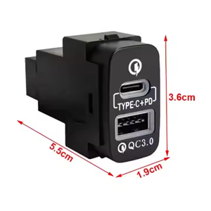 TYPE-C автомобильное зарядное устройство QC3.0 PD <span class=keywords><strong>USB</strong></span> интерфейсный разъем питания синий свет совместим с <span class=keywords><strong>Mitsubishi</strong></span> <span class=keywords><strong>Outlander</strong></span> Lancer EX Pajero Sport - Product Image 2