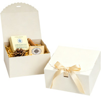 Boîtes cadeaux jetables de luxe pliables personnalisées avec ruban pour mariage, vernis à ongles, huile, cosmétiques, papier kraft, laminage brillant
