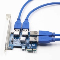Adaptateur PCI Express pour carte PCIe, convertisseur, 1 tour 4, 1x à 16x, usb 3.0