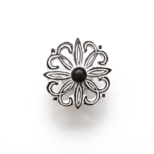 AK Brass Floral Metal Cabinet Knob White & Black Finish Customized Handle Drawer <b>Wardrobe</b> Furniture Decorative <b>Hardware</b> Luxury - Product Image 5