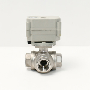 Electric <b>Miniature</b> Ball Valve 1/4 In Stainless Steel L Type T Type With Indicator Window For Water Air Media - Product Image 1