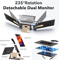 2025 moniteurs pliables S6 15.6 "1080P FHD double écran Extender Compatible Mac/Windows ordinateur portable séparateur d'écran Ultra-Portable