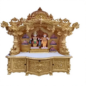 Teak Wooden Hand Carved Temple Pooja <b>Mandir</b> Modern Style Customizable Size Personalized Color Home Decor - Product Image 1