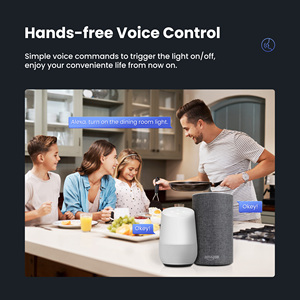 Interrupteur à bouton-poussoir Wi-Fi Tuya 1/2/3/4 Gang EU, commande vocale, compatible avec <span class=keywords><strong>Alexa</strong></span> et Google Home - Product Image 3