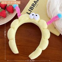 Bando Kepala Wanita Berkualitas Tinggi Grosir, Motif Bunga Gaya Korea, Lucu, Warna Solid, Bulu Halus, Mata Besar, Lebar, Penahan Rambut
