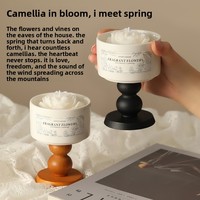 Boîte cadeau de bougie artisanale élégante et luxueuse en cire de soja parfumée à la camélia, en forme de fleur - Cadeau d'anniversaire ou de mariage pour les amis