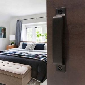 Poignée de porte coulissante WEKIS en acier carbone noir mat pour portes de grange, entrepôt/atelier/appartement, installation facile - Product Image 2