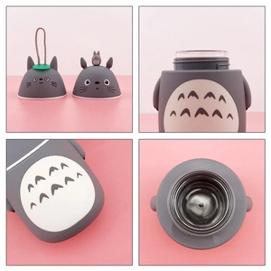 Tasse à thé en verre de dessin animé <span class=keywords><strong>Totoro</strong></span> Tasse à bouteille d'eau portable Double résistant à la chaleur Lovely My <span class=keywords><strong>Totoro</strong></span> Student Kid Mug avec couvercle à boire - Product Image 5