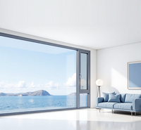 Fenêtre à battant complète en verre trempé, avec moustiquaire en acier inoxydable, insonorisée, durable, avec accessoires de verrouillage, pour balcon, villa, cuisine