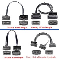 Cable de Extensión OBD2 Personalizado de 16 Pines, Conector de Diagnóstico Macho-Hembra, Cable Plano OBDII para Escáner de Automóviles ELM327, Rastreador GPS