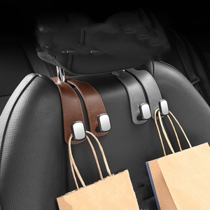 Gancho para Reposacabezas de Coche 2 en 1 de Calidad Premium, Minimalista, de Gamuza, para Asiento Trasero, Gancho Doble Colgante, Gran Capacidad de Carga, Soporte de Pared de Aleación - Product Image 1