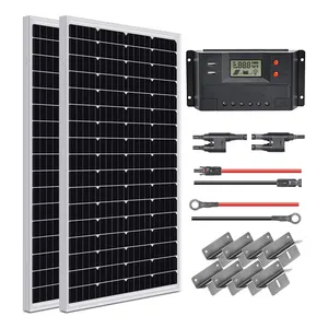 Factories in China and Vietnam 100w x 2 monocrystalline silicon solar panel kit portable charger for Rv yacht and outdoor camp