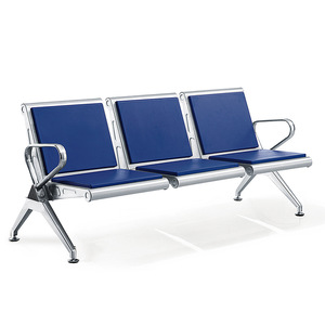 Chaises d'attente pour clients, prix usine, pour aéroports, hôpitaux, centres commerciaux, écoles, chaise de salle d'attente, chaise en gang, assise en fer, coussin en PVC et cuir, 3 places en tandem - Product Image 2