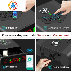 Coffre-fort intelligent à empreintes digitales avec minuterie, coffre-fort secret pour la maison et étui à montres, coffre-fort numérique sécurisé pour le stockage d'argent et de bijoux - Product Image 3