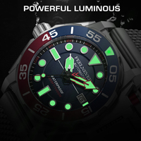 Montre de Plongée Homme LIGE FN1809 1000M Étanche Mouvement Japonais Cadran Lumineux Bicolore Automatique en Acier Inoxydable Lunette Tournante+Boîte
