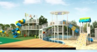 Équipement de terrain de jeu extérieur en métal robuste pour enfants, ensemble de jeux de parc extérieur commercial