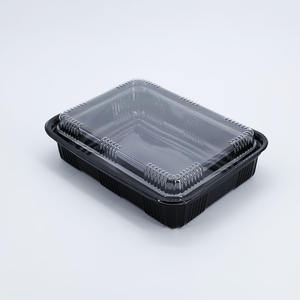 Boîte à emporter rectangulaire en plastique PET de qualité alimentaire à prix avantageux avec épaisseur et impression de logo personnalisables - Product Image 1