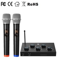 Crystal DS P Sound Vocal Cut Microphone sans fil professionnel Système de karaoké Mélangeurs Portée de 100 pieds Optimisation vocale Mixeur karaoké