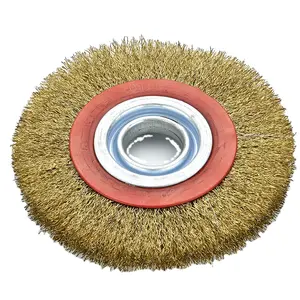 4inch 100mm brass wire wheel brush coppered steel wire wheel brushes die grinder rotary electric tool for polishing metal