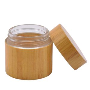 Conteneurs cosmétiques, étiquette privée, pot en verre de bambou biologique avec couvercle, bouteille, emballage <span class=keywords><strong>cosmétique</strong></span>, LOGO résistant aux enfants, 100% - Product Image 2