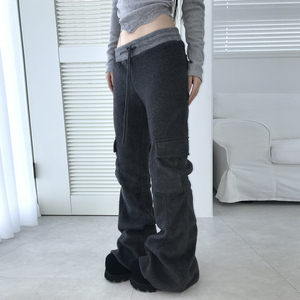 Pantalones Deportivos de Punto Estilo Cargo con Bloques de Color y Parches, Cintura Baja, Corte Recto, Ajuste Regular, Cintura Elástica, Estilo Urbano Americano - Product Image 5