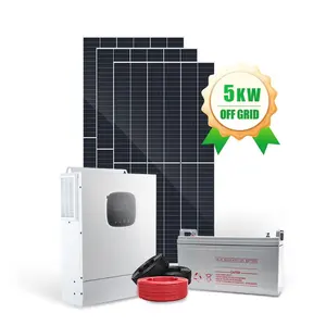 全套太阳能电池板组5000瓦离网独立太阳能系统5Kw太阳能充电系统