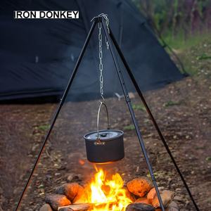 IRONDONKEY Camping Trépied Vertical <span class=keywords><strong>Pot</strong></span> Extérieur Portable Réglable <span class=keywords><strong>Suspension</strong></span> Trépied - Product Image 3