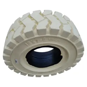 विद्युत फोर्कलिफ्ट ठोस टायर गैर अंकन टायर के साथ सफेद रंग 15x4.5-8 200/50-10 18x7-8 140/55-9
