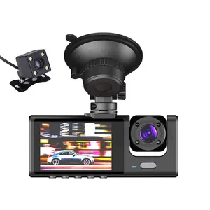 Videoregistratore automatico a 3 lenti HD1080P Dash Cam Auto 2.0 pollici Ips Camera Recorder Nachtzicht G-Sensor Loop opname Dvr