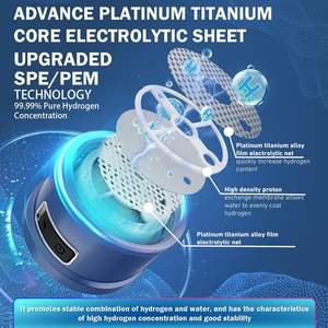 SPE H2 Garrafa De Água De Hidrogênio Garrafa De Água De Vidro Portátil Rica Em Hidrogênio 400ml Azul Copo Gerador De Água De Hidrogênio 5min Eletrólise - Product Image 4