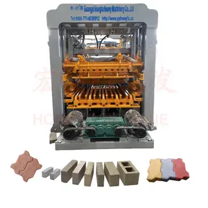 Máquina automática de bloques huecos Hongfa, máquina de fabricación de ladrillos de cenizas volantes de construcción grande, máquina de fabricación de ladrillos de hormigón en Hungría