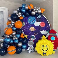 Kit d'arche de ballons pour fête d'anniversaire sur le thème de l'espace, guirlande de ballons en aluminium en forme de soucoupe volante, fusée et astronaute pour la décoration de fête sur le thème de l'espace