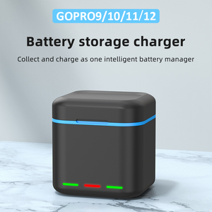 Cargador de Batería Triple para <span class=keywords><strong>Gopro</strong></span> <span class=keywords><strong>9</strong></span>/10/11/12, <span class=keywords><strong>Precio</strong></span> de Fábrica, Sin Batería, para Accesorios <span class=keywords><strong>Gopro</strong></span> - Product Image 4