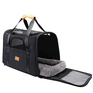 กระเป๋าใส่สัตว์เลี้ยงแบบพกพา พับได้ ระบายอากาศได้ดี สำหรับแมวและสุนัขพันธุ์เล็ก พร้อมเบาะกำมะหยี่ - Product Image 1