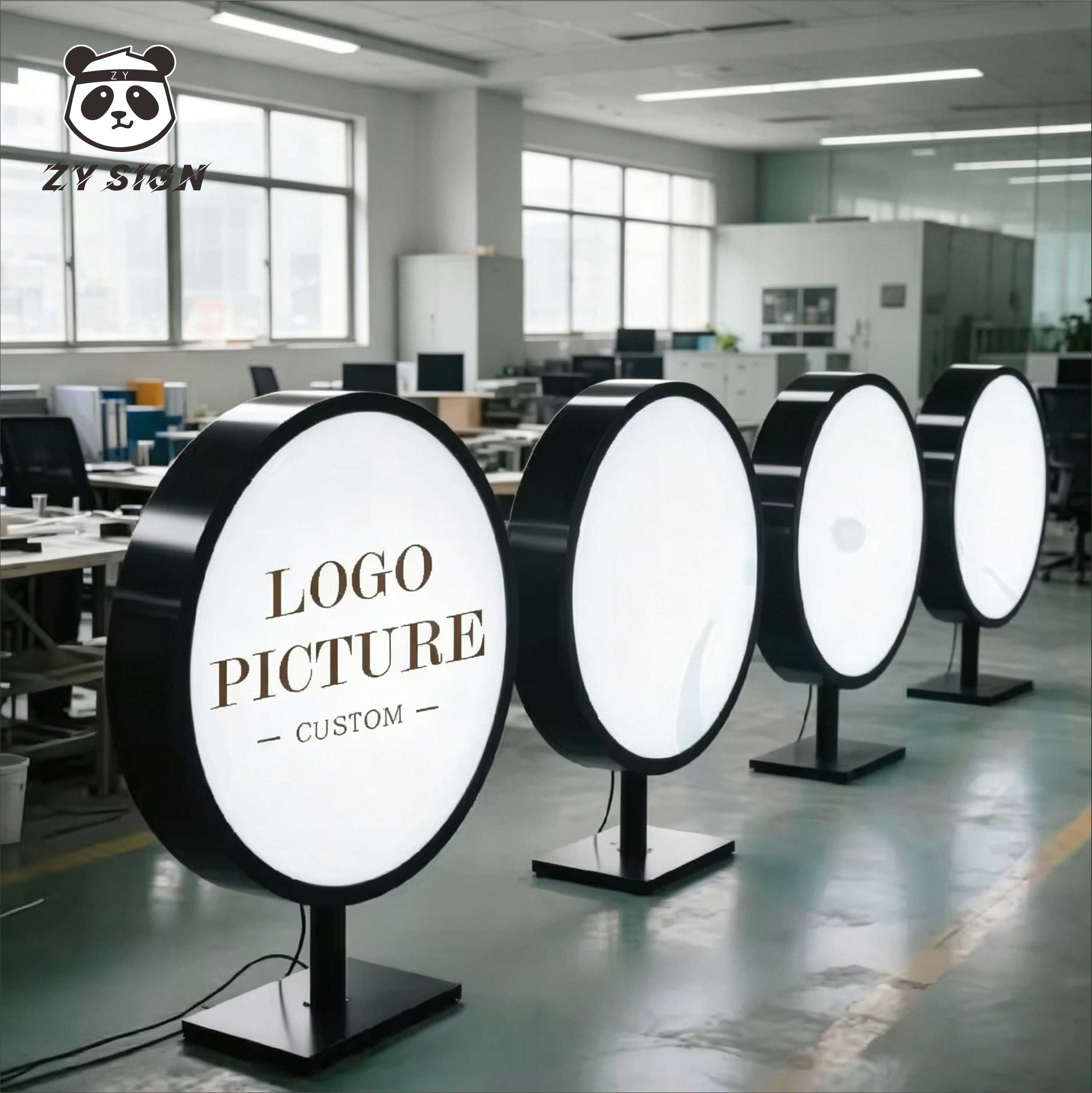 Indoor Outdoor Light Box Double Sided LED Backlit Sign Aluminum Frame Mall Store Advertising Board
