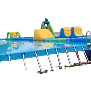 Piscina Inflable con Tobogán, Combo Grande para Exteriores, Circuito de Obstáculos Acuáticos Móvil, Equipo para Parque de Diversiones - Product Image 1