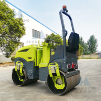 Super qualité réversible Double tambour béton rouleau diesel 1 tonne vibrant route compacteur équipement
