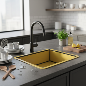 [BAEKJO] Évier profond en émail 860 BLACK-LINE pour les charges de vaisselle lourdes et les tâches de cuisine quotidiennes - Product Image 3
