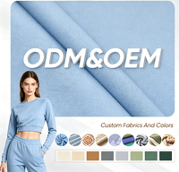 Tissu Scuba 280 GSM en stock, évacuation de l'humidité, séchage rapide, 96% Polyester 4% Spandex, extensible, couche d'air, teint uni, pour vêtements de sport femme