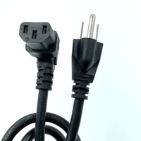 3ft negro cUL Nema 5-15P ángulo C13 cable de alimentación cable 3X18AWG