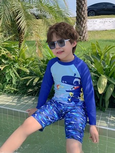 Maillots <span class=keywords><strong>de</strong></span> <span class=keywords><strong>bain</strong></span> pour garçons en polyester extensible à rayures personnalisés avec motifs <span class=keywords><strong>de</strong></span> dessins animés, ensemble <span class=keywords><strong>de</strong></span> 3 pièces pour la plage des enfants - Product Image 6