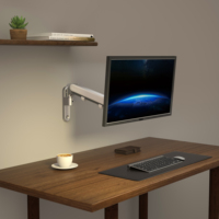 Support mural DSUPPORT V6+1 en alliage d'aluminium avec bras à ressort mécanique, support de moniteur à mouvement complet pour écrans LCD/LED jusqu'à 27 pouces, inclinaison de 45°, charge maximale de 9 kg