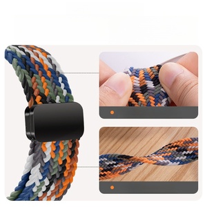สายนาฬิกาแบบถักพร้อมหัวเข็มขัดแม่เหล็กสำหรับ Apple Watch Series 10 9 8 <span class=keywords><strong>7</strong></span> 6 สายนาฬิกาไนลอนยืดหยุ่น - Product Image 3