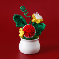 Afgewerkte Kunstmatige Bloem Gehaakte Groenten En Fruit Serie Pot Simulatie Groene Plant Kleine Ornamenten Mooie Handgeschenken