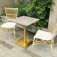 Nouveau design Chaise de salle à manger en bambou en rotin pour loisirs Chaises de jardin pour restaurant en plein air, terrasse