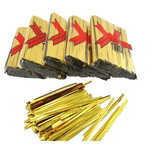 Lien torsadé métallique coloré en or ou argent pour animaux de compagnie, pour les cadeaux alimentaires et autres emballages de sacs - Product Image 1