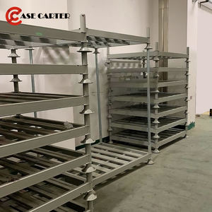 מתקן אחסון מתכת כבד, מתקפל וניתן לערום, בעל 4 מדפים גבוהים ניתנים להסרה, לשימוש תעשייתי במחסנים. - Product Image 5