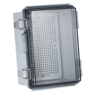 Boîtier de jonction électrique étanche IP66 en polycarbonate avec couvercle gris et loquets en acier inoxydable 304 - Product Image 6