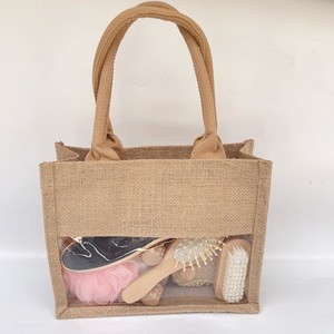 Ensemble de soins de la peau pour le bain et le spa, emballé dans un sac en lin, comprenant une éponge de bain, des outils de pédicure pour les pieds et les ongles, une <span class=keywords><strong>brosse</strong></span> à <span class=keywords><strong>cheveux</strong></span>, un rouleau de massage en bois - Product Image 1