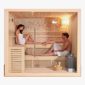 <span class=keywords><strong>2</strong></span>人木制屋内スチームサウナルームレッドシダー屋内サウナルーム - Product Image 1